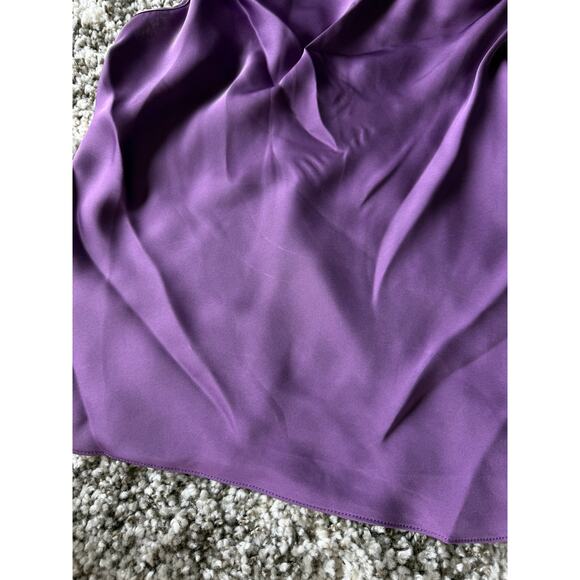 Ramy Brooks NWT Abigail Purple Cowl Neck Satin Tank Top Cami size Small - Picture 7 of 8